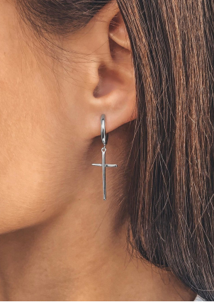 Сережки без вставок Срібло 925° (родій) с2/1223