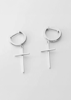 Сережки без вставок Срібло 925° (родій) с2/1223