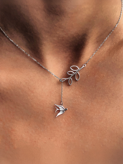 Кольє без вставок Срібло 925° (родій) кл2/2005