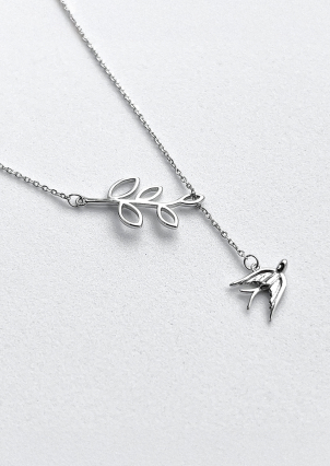 Кольє без вставок Срібло 925° (родій) кл2/2005