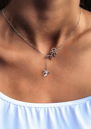 Кольє без вставок Срібло 925° (родій) кл2/2005