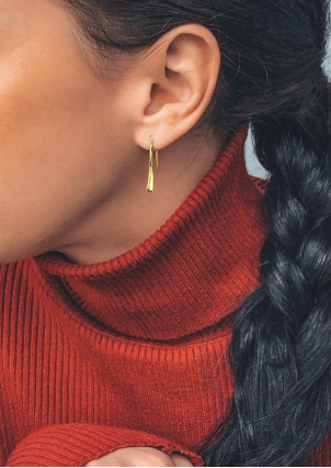 Сережки фіаніт Срібло 925° (позолота) 82805 п