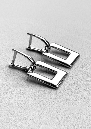 Сережки без вставок Срібло 925° (родій) 82774