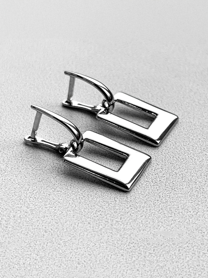 Сережки без вставок Срібло 925° (родій) 82774