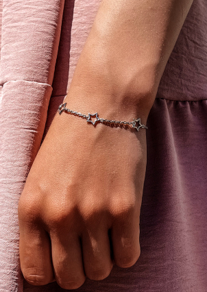 Браслет без вставок Срібло 925° (родій) 75165