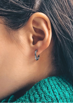 Сережки без вставок Срібло 925° (родій) 82730