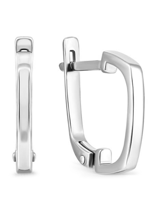 Сережки без вставок Срібло 925° (родій) 82730