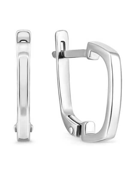 Сережки без вставок Срібло 925° (родій) 82730