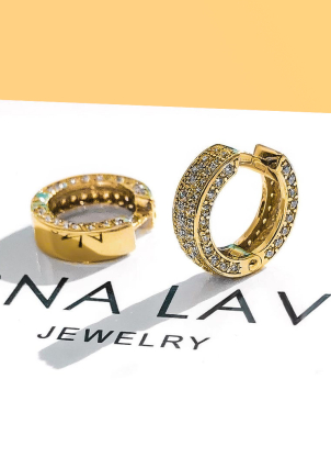 Сережки фіаніт Срібло 925° (позолота) 20158п