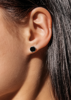 Сережки онікс Срібло 925° (родій) 077210