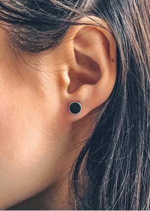 Сережки онікс Срібло 925° (родій) 077210