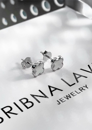 Сережки перламутр Срібло 925° (родій) с2п/1469