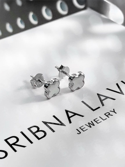 Kolczyki z perełkami Srebro 925° (rod) s2p/1469