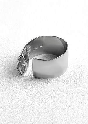 Pierścionek z cyrkonem Srebro 925° (rod) 10180