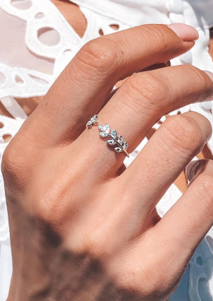 Каблучка фіаніт Срібло 925° (родій) к2ф/291