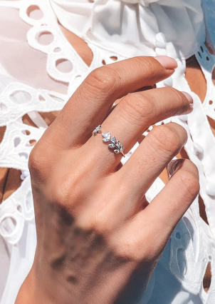 Каблучка фіаніт Срібло 925° (родій) к2ф/291