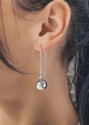 Сережки без вставок Срібло 925° (родій) 1-8146.0.2