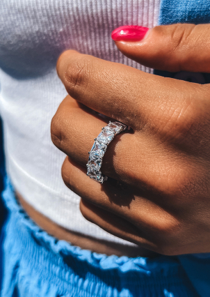 Каблучка Фіаніт (5А) Срібло 925° (родій) sr48w