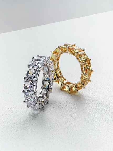 Fianite ring (AAAA) 925° silver (rhodium) sr48w