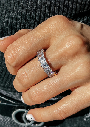 Каблучка Фіаніт (5А) Срібло 925° (родій) sr48w