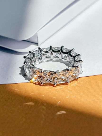 Fianite ring (AAAA) 925° silver (rhodium) sr48w