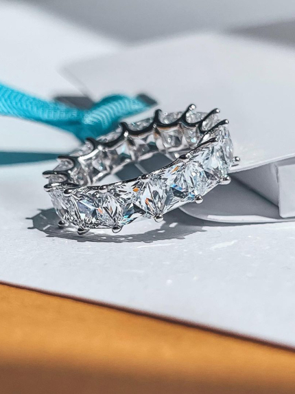 Fianite ring (AAAA) 925° silver (rhodium) sr48w