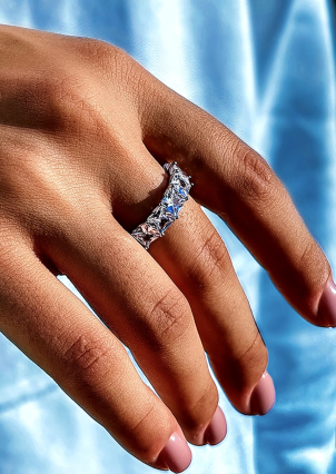 Каблучка Фіаніт (5А) Срібло 925° (родій) sr48w