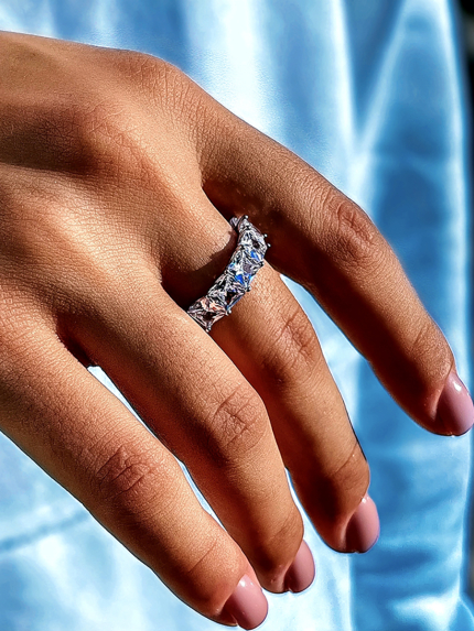 Fianite ring (AAAA) 925° silver (rhodium) sr48w