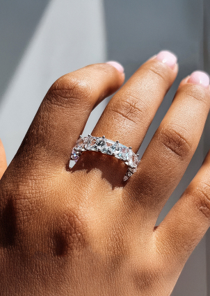 Каблучка Фіаніт (5А) Срібло 925° (родій) sr48w