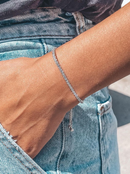 Fianite bracelet (AAAA) Silver 925° (rhodium) sb43