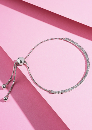 Браслет Фіаніт (5А) Срібло 925° (родій) sb43