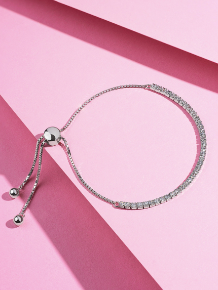 Fianite bracelet (AAAA) Silver 925° (rhodium) sb43