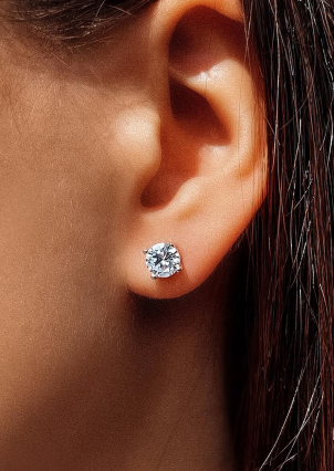 Сережки фіаніт Срібло 925° (родій) se84w