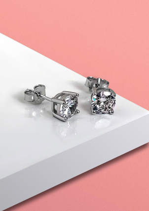 Сережки фіаніт Срібло 925° (родій) se84w