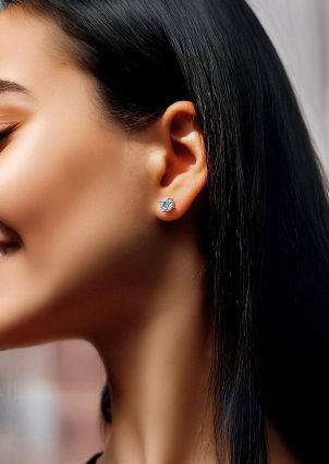 Сережки фіаніт Срібло 925° (родій) se84w