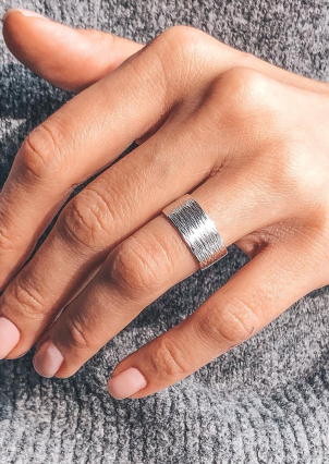 Каблучка без вставок Срібло 925° (родій) S0002/3р