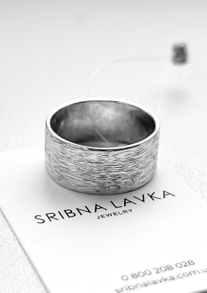 Каблучка без вставок Срібло 925° (родій) S0002/3р