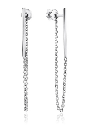Сережки без вставок Срібло 925° (родій) 82817