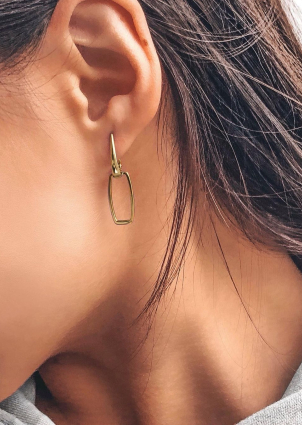 Сережки без вставок Срібло 925° (позолота) 82775п