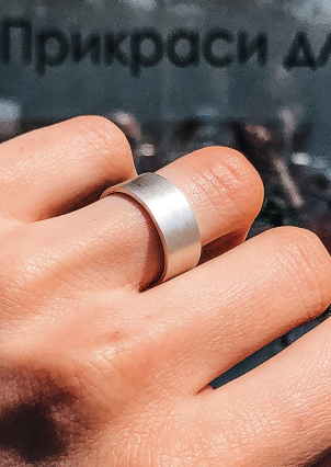 Каблучка без вставок Срібло 925° (родій) S0002/2 р