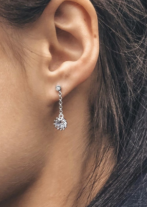 Сережки фіаніт Срібло 925° (родій) SE266