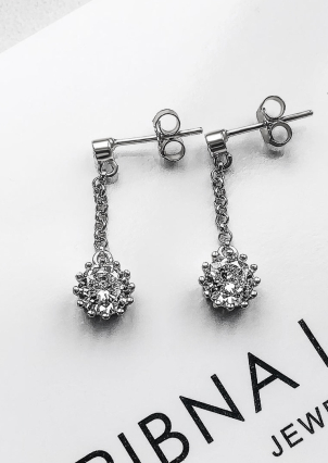 Сережки фіаніт Срібло 925° (родій) SE266