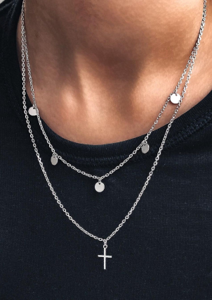 Кольє без вставок Срібло 925° (родій) 86060