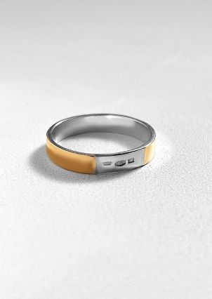 Каблучка без вставок Срібло 925° золото 375° 0604