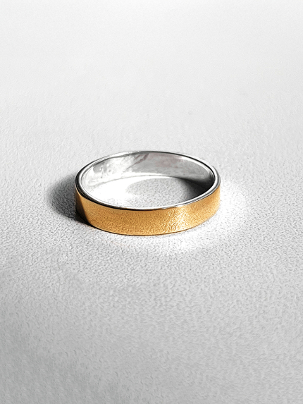 Каблучка без вставок Срібло 925° золото 375° 0604