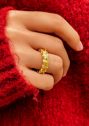 Pierścionek z cyrkonem Srebro 925° (pozłacane) sr48y