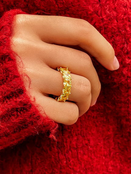 Pierścionek z cyrkonem Srebro 925° (pozłacane) sr48y