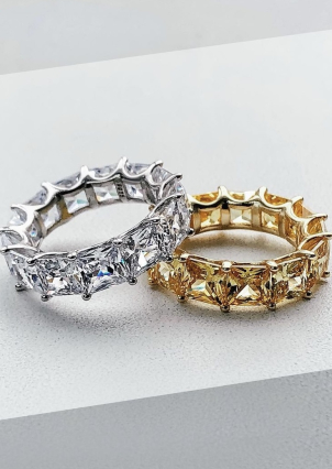 Pierścionek z cyrkonem Srebro 925° (pozłacane) sr48y