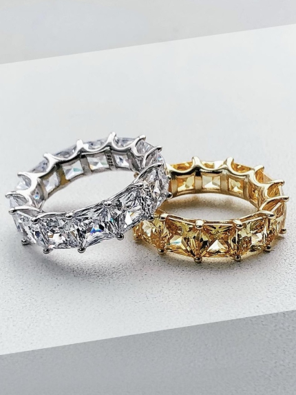 Pierścionek z cyrkonem Srebro 925° (pozłacane) sr48y