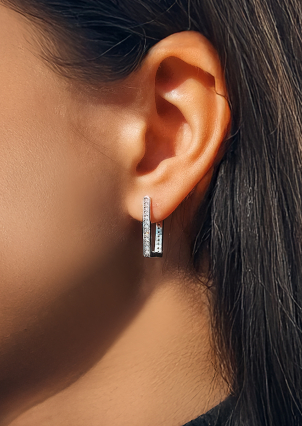 Сережки фіаніт Срібло 925° (родій) с2ф/192